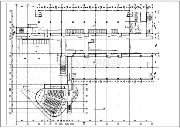 大学图书馆建筑方案CAD图纸-图一