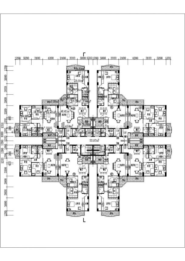 某城市小区高层住宅楼建筑设计CAD施工图纸-图一