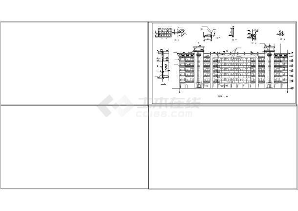 广西南宁某中学教学楼设计CAD施工图纸-图二