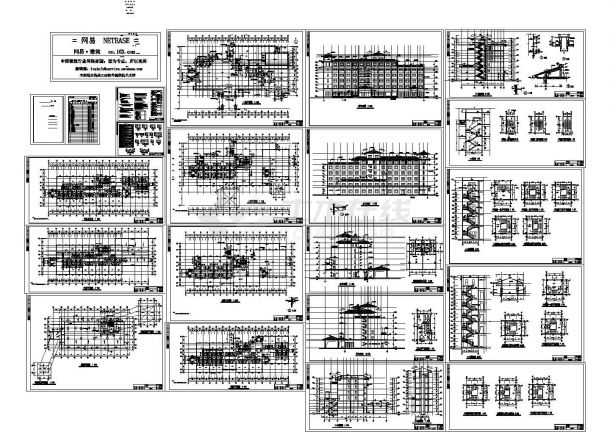 某六层框架结构大型酒店（6482㎡）设计CAD全套建筑图（含设计说明）-图一