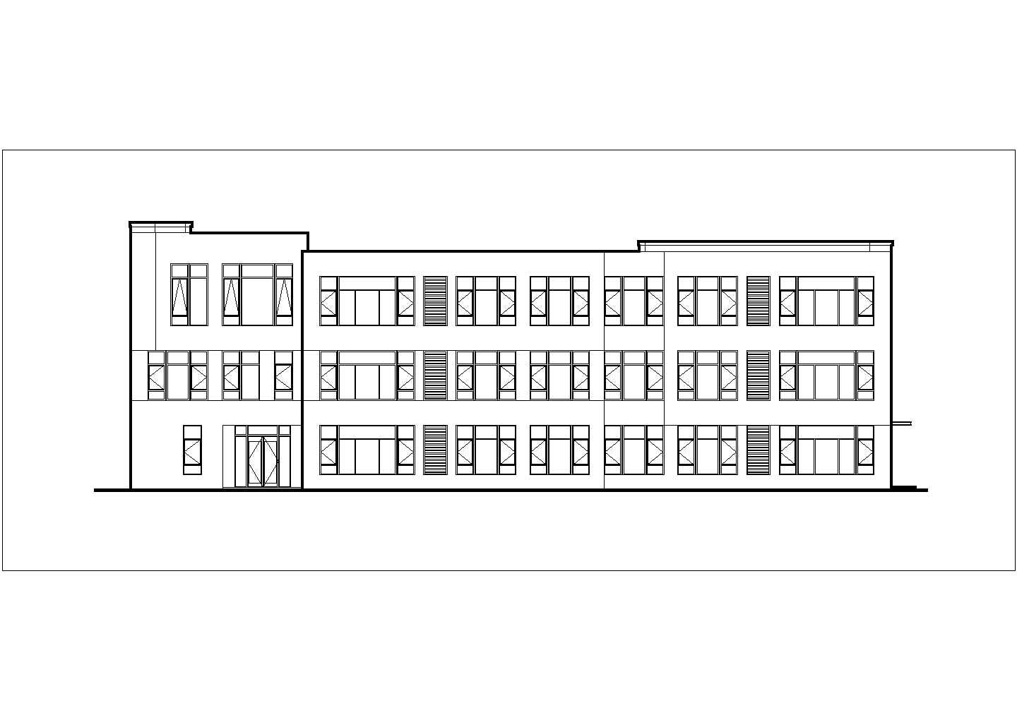 兰州某社区幼儿园1970平米3层框架结构教学楼建筑CAD设计图纸