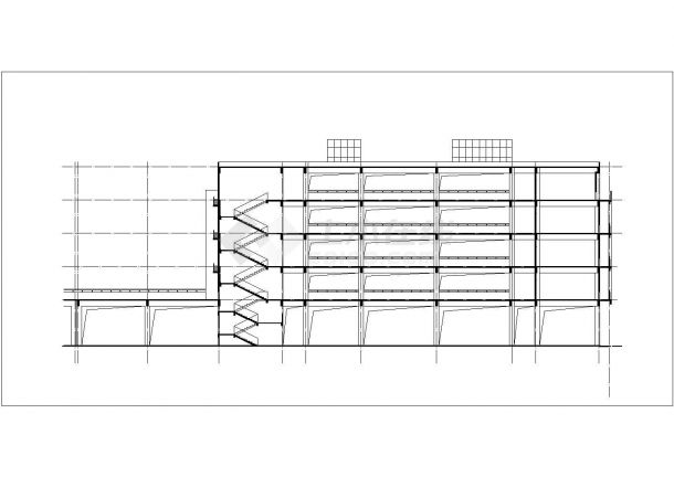 长春某大学附属中学8800平米五层框架结构教学平立剖面CAD设计图纸-图一