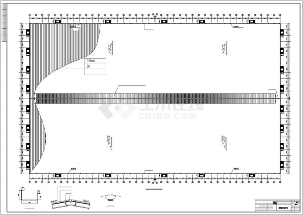 【最新】某标准轻钢结构厂房设计方案CAD图纸-图一
