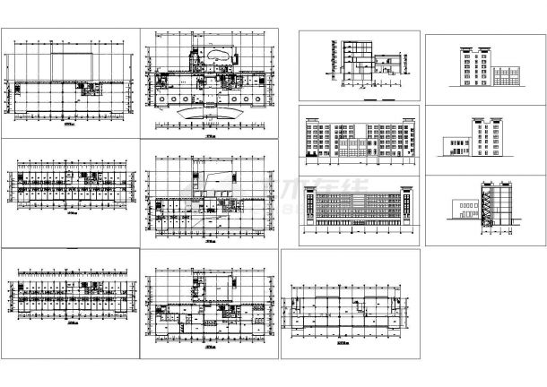 某多层框架结构高档宾馆大楼设计cad全套建筑方案图（甲级院设计，13张图）-图一
