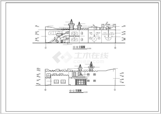 某小区幼儿园建筑CAD施工图纸-图一