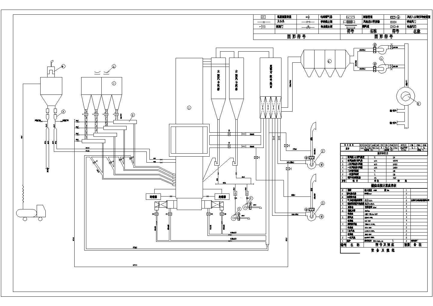 山西某流化床锅炉燃烧系统设计cad施工图