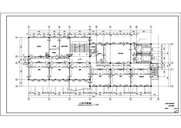 某地市小学全套规划施工CAD设计图_图1
