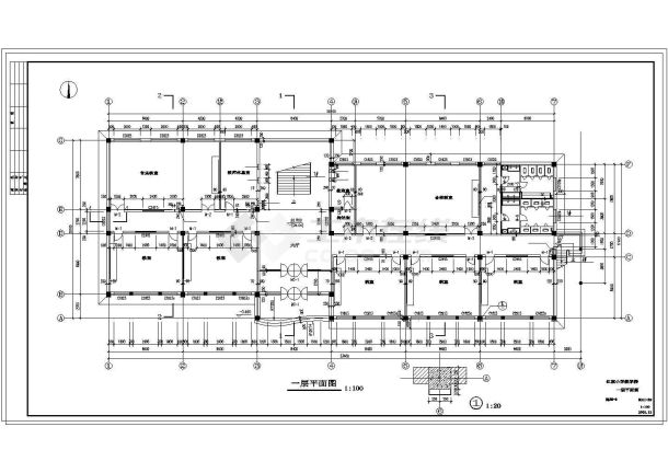 某地市小学全套规划施工CAD设计图-图二