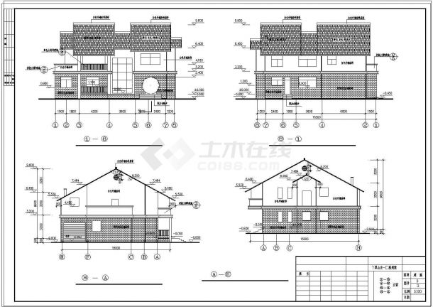 翡翠山庄多套别墅建筑设计图纸-图一