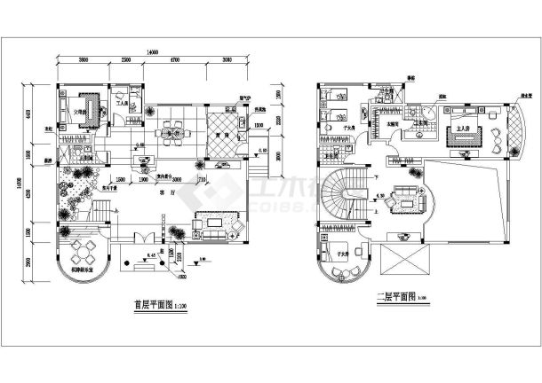 某三层经典别墅建筑设计方案图-图二