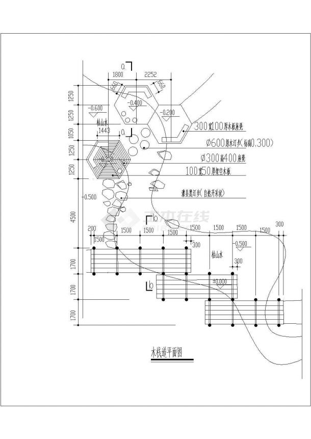 经典常用的公园木栈道建筑设计CAD图纸（8种方案）-图一