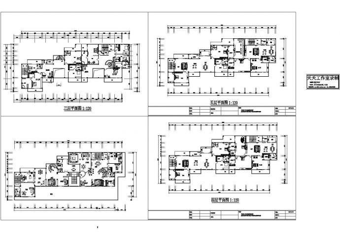 五层私人住宅楼电气系统设计施工cad图纸，共四张_图1