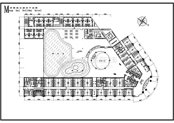 某地区假日酒店建筑cad图纸-图一