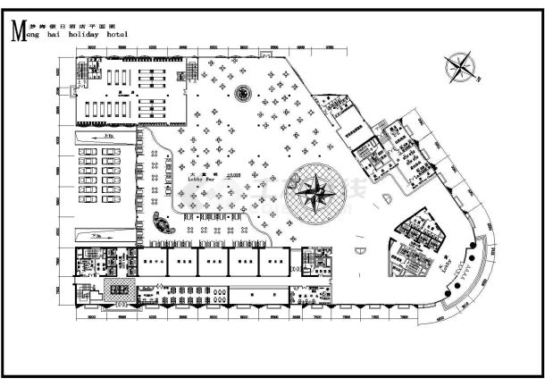 某地区假日酒店建筑cad图纸-图二