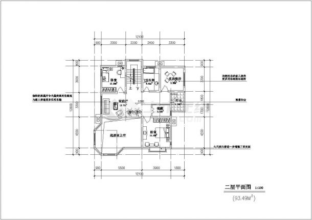 某城镇建筑设计有限公司钢结构建筑设计CAD施工图-图二