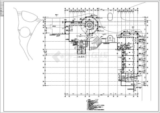 某三层框架结构会所设计cad详细建筑施工图-图一