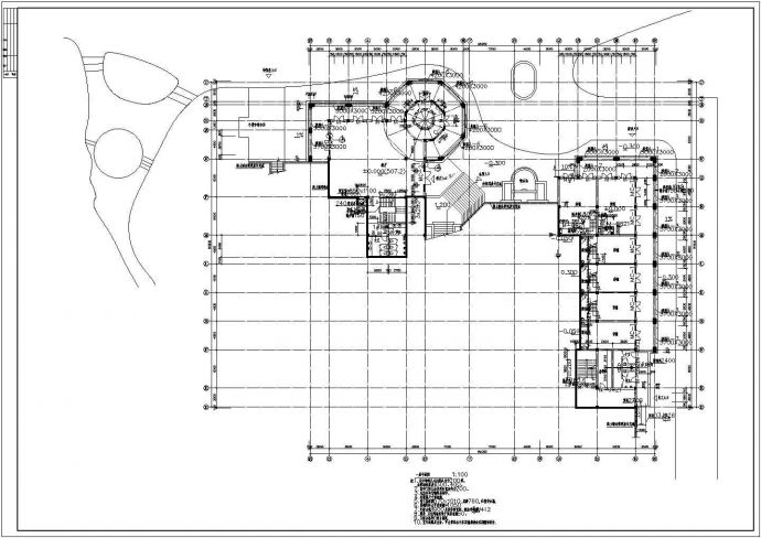某三层框架结构会所设计cad详细建筑施工图_图1