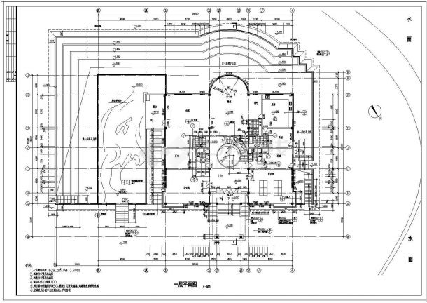 某休闲别墅建筑结构设计CAD施工图纸-图二