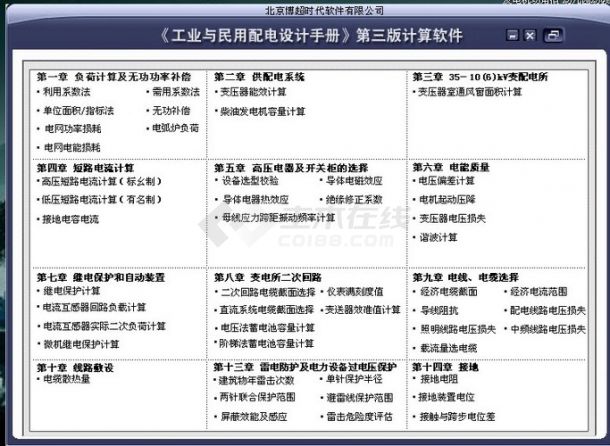 工业与民用配电设计手册 配套计算软件