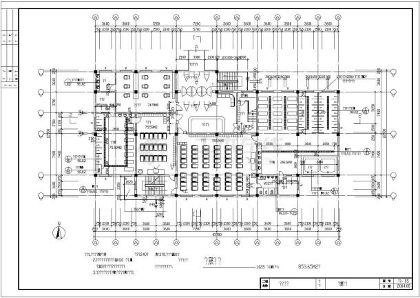 某多层框架结构洗浴中心设计cad全套建施图-图二