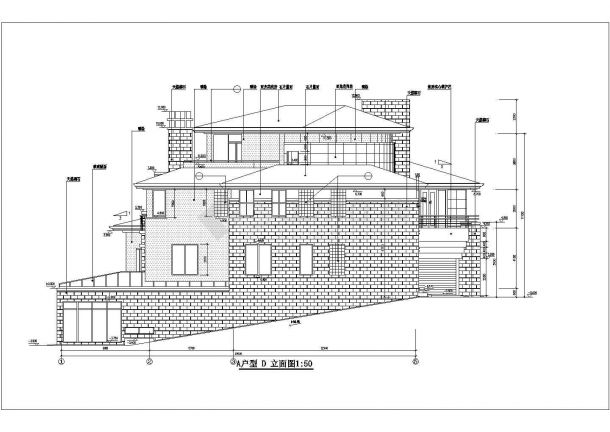 450平米三层框混结构高档别墅平立剖面设计CAD图纸（含地下室）-图一