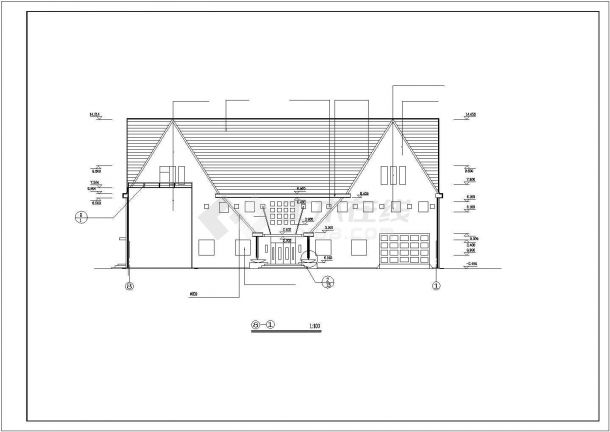 苏州某现代化村镇1140平米3层框混结构单体别墅建筑设计CAD图纸-图二