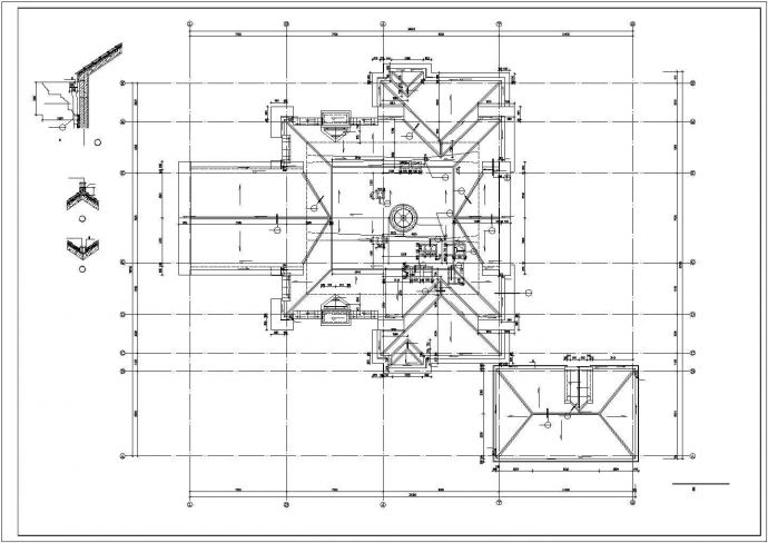 550平米三层框混结构独栋别墅建筑设计CAD图纸（含地下室）_图1