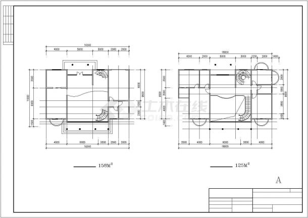 350平米左右3层砖混结构欧式单体别墅平立面设计CAD图纸（四套方案）-图一