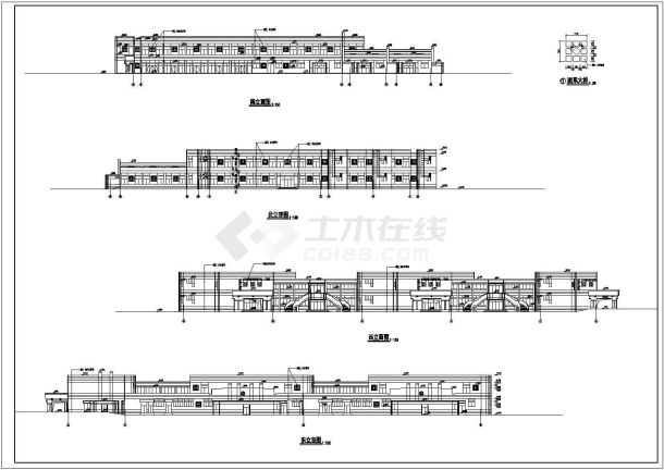 某学校高中餐厅建筑设计cad图-图一