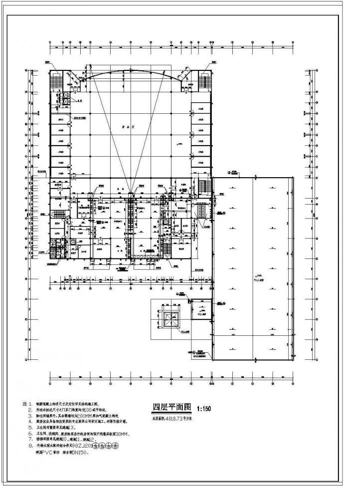 某地四层学校设计cad建筑施工图_图1