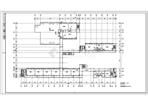 某地四层学校综合楼设计cad建筑图-图二