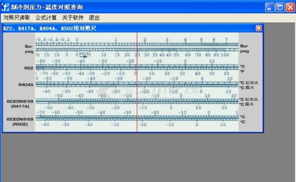 制冷剂压力温度对照查询软件