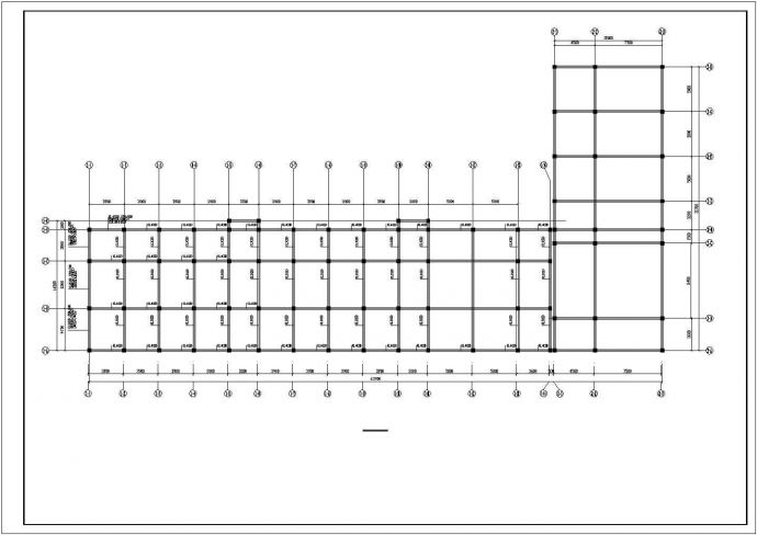 济南市某商业街5200平米左右6层框混结构连锁酒店结构设计CAD图纸_图1