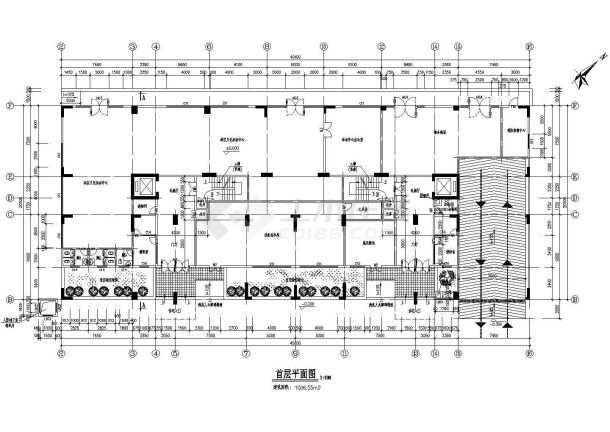 某高层商住楼建筑平剖面图-图一