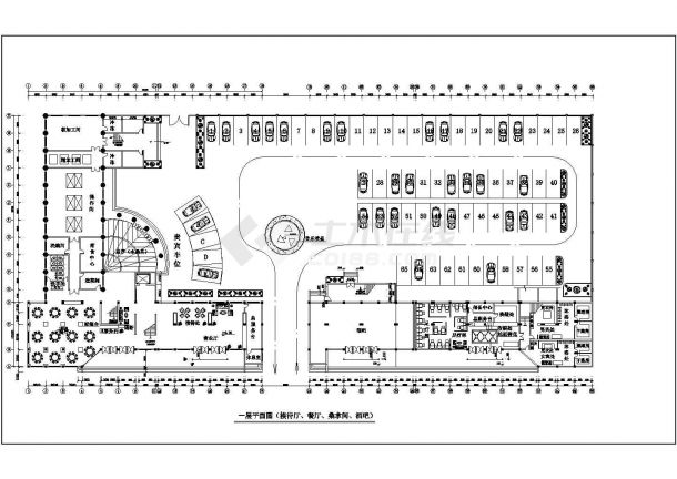 莆田市某6层高档大酒店内部全套装修设计CAD图纸-图二