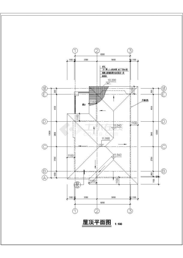 水岸豪宝石A型三层别墅建筑设计施工图纸-图一