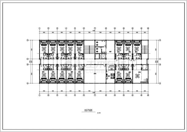 某框混结构多层休闲中心设计cad建筑方案图纸-图二