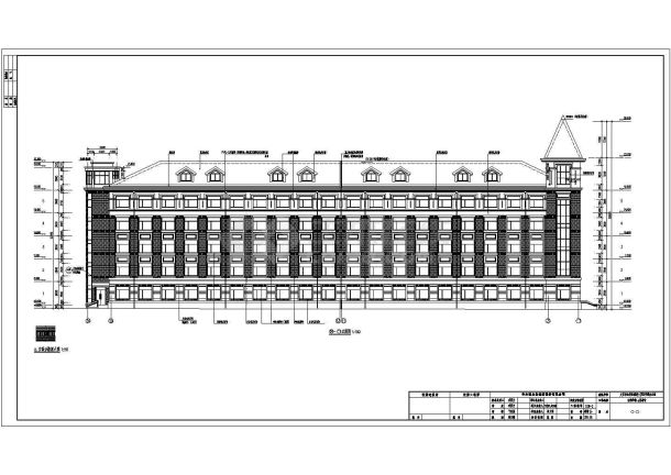 6000平米五层框架结构学生宿舍楼全套建筑设计CAD图纸-图二