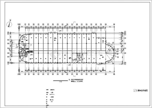 盐城中茵海华广场某多层框架结构商住楼设计cad全套建筑施工图-图一