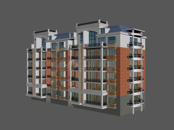 3ds max住宅楼模型