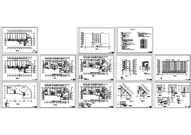 某六层砖混结构住宅楼（2983.18㎡）设计cad全套建筑施工图（含设计说明）-图二