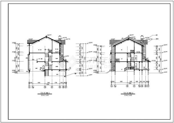 西湖别墅单体全套建筑设计cad施工图纸-图二