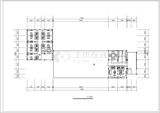 7200平米8层星级大酒店全套建筑设计CAD图纸-图二