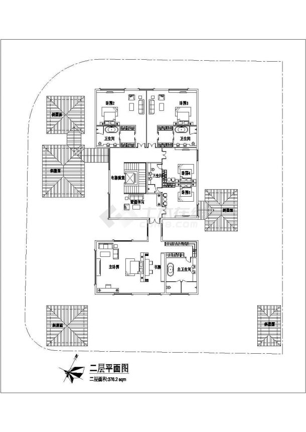 新加坡设计的豪华两层别墅建筑设计施工图-图二