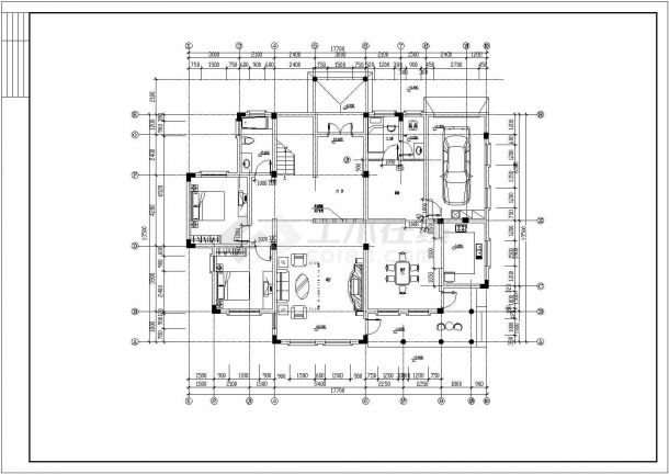 整套欧式别墅装修设计施工CAD图-图二