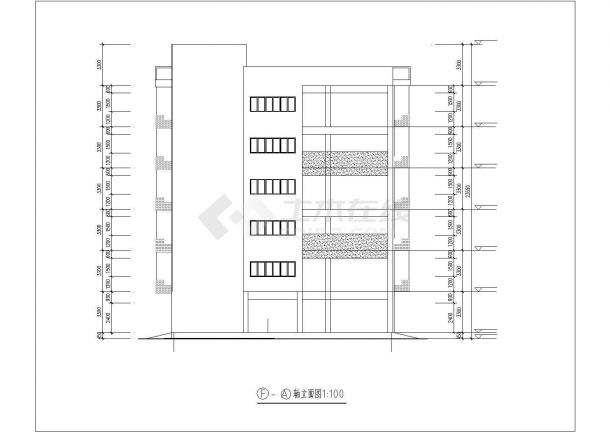 深圳某工业区5600平米6层框架结构宿舍楼建筑设计CAD图纸（底层商铺）-图一