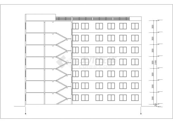 绵阳市某高校7300平米7层砖混结构宿舍楼建筑设计CAD图纸-图一