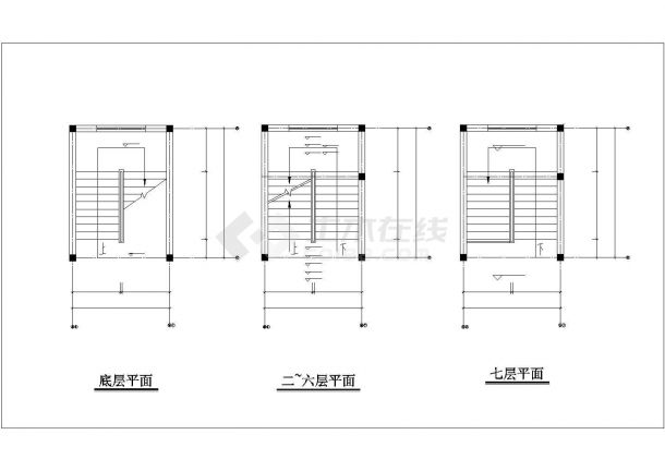 绵阳市某高校7300平米7层砖混结构宿舍楼建筑设计CAD图纸-图二