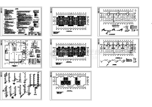 某六层住宅楼地板辐射采暖、给排水设计cad施工图-图一