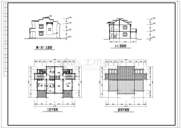 农村小康住宅建筑设计方案图带效果图-图一